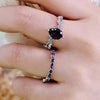 Evolvegem "Imperial Lilac" 2Pcs Teardrop Amethyst Ring Set