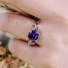 Evolvegem "Violet Arboretum" Square-Cut Amethyst Leaf Ring