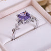 Evolvegem "Violet Arboretum" Square-Cut Amethyst Leaf Ring
