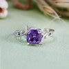 Evolvegem "Violet Arboretum" Square-Cut Amethyst Leaf Ring