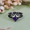 Evolvegem "Amethyst Nocturne"  2Pcs Black Amethyst Ring Set