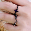 Evolvegem "Amethyst Nocturne"  2Pcs Black Amethyst Ring Set