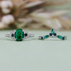 Evolvegem "Emerald Monolith" 2Pcs Emerald Crown Ring Set