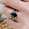 Evolvegem "Emerald Monolith" 2Pcs Emerald Crown Ring Set