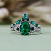 Evolvegem "Emerald Monolith" 2Pcs Emerald Crown Ring Set