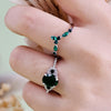 Evolvegem "Emerald Monolith" 2Pcs Emerald Crown Ring Set
