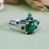 Evolvegem "Emerald Monolith" 2Pcs Emerald Crown Ring Set