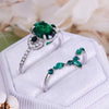Evolvegem "Emerald Monolith" 2Pcs Emerald Crown Ring Set