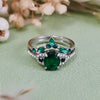 Evolvegem "Emerald Monolith" 2Pcs Emerald Crown Ring Set