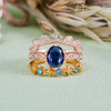 Evolvegem "Aurelia Azure" 3Pcs Sapphire Ring Set