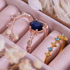 Evolvegem "Aurelia Azure" 3Pcs Sapphire Ring Set