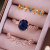 Evolvegem "Aurelia Azure" 3Pcs Sapphire Ring Set