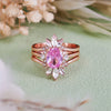 Evolvegem "Rosé Luminae" 3Pcs Pink Tourmaline Ring Set