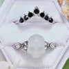 Evolvegem "Gothic Crown" 2Pcs Skull Gemstoen Ring Set