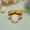 Evolvegem "Gothic Crown" 2Pcs Skull Gemstoen Ring Set