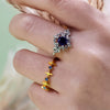 Evolvegem "Moonlit Majesty" 2Pcs Sapphire Ring Set