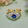 Evolvegem "Moonlit Majesty" 2Pcs Sapphire Ring Set