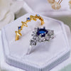 Evolvegem "Moonlit Majesty" 2Pcs Sapphire Ring Set