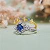 Evolvegem "Moonlit Majesty" 2Pcs Sapphire Ring Set