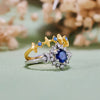 Evolvegem "Moonlit Majesty" 2Pcs Sapphire Ring Set