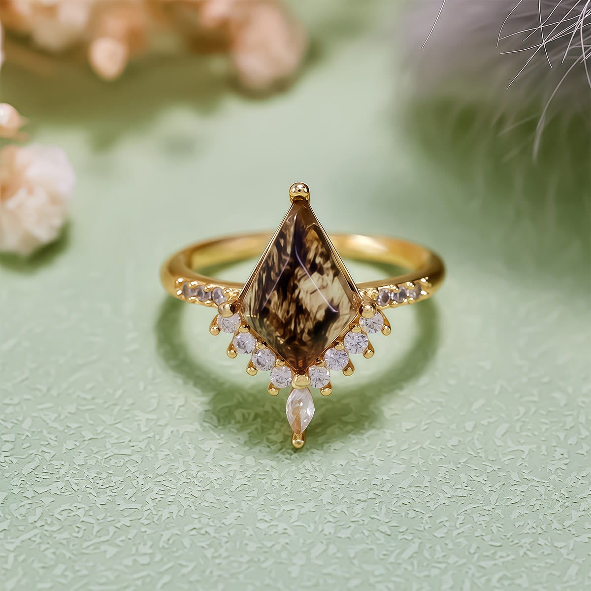 Evolvegem "Ombre Galaxy" Salt & Pepper Diamond Rhombic-Cut Ring