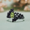 Evolvegem "Nyxian Symbiosis" Peridot Obsidian Ring