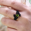 Evolvegem "Nyxian Symbiosis" Peridot Obsidian Ring