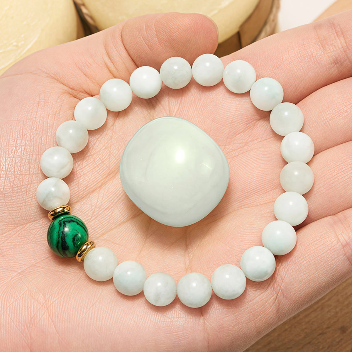 Evolvegem "Amazonite Moonbeam" Amazonite Malachite Bracelet