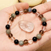 Evolvegem "Onyx Oasis" Clear Crystal Labradorite Obsidian Smoky Quartz Bracelet