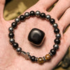 Evolvegem "Crux Codex" Serise Obsidian Cross Gemstone Bracelet