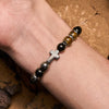 Evolvegem "Crux Codex" Serise Obsidian Cross Gemstone Bracelet