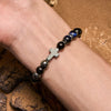 Evolvegem "Crux Codex" Serise Obsidian Cross Gemstone Bracelet