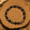 Evolvegem "Crux Codex" Serise Obsidian Cross Gemstone Bracelet