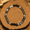 Evolvegem "Nightstrata" Natural Snowflake Stone Gem Bracelet