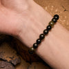 Evolvegem "Nyx Aurum" Natural Gold Obsidian Glitter Bracelet