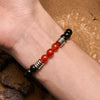 Evolvegem "Scarlet Suture" Red Agate Obsidian Bracelet