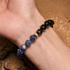Evolvegem "Lunar Lithograph" Faceted Sodalite Obsidian Bracelet