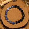 Evolvegem "Lunar Lithograph" Faceted Sodalite Obsidian Bracelet