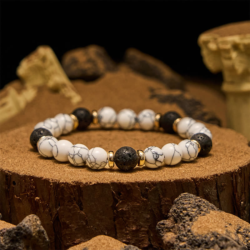 Evolvegem "Hephaestus' Lace" Howlite Lava Stone Bracelet