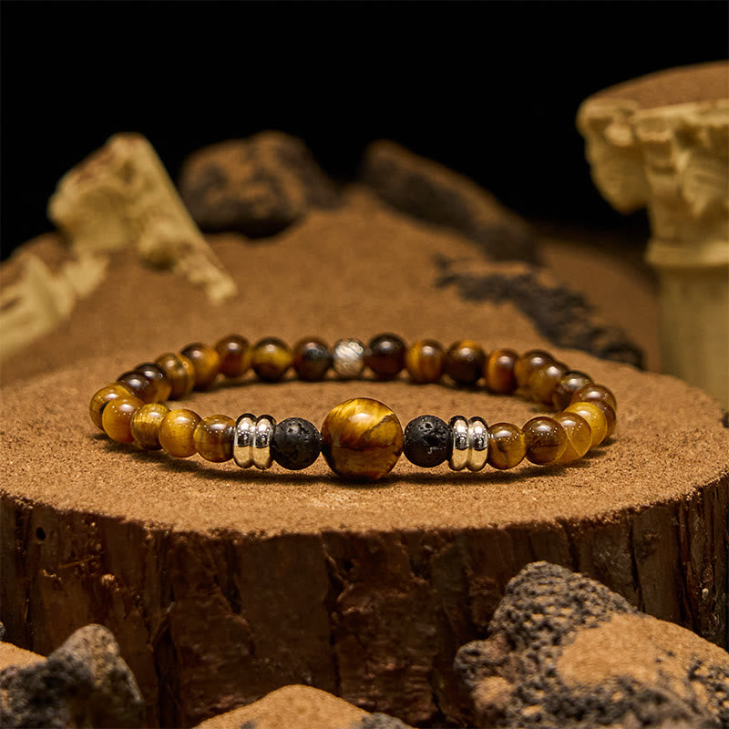 Evolvegem "Aureolith" Natural Tiger Eye Gemstoen Bracelet