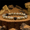 Evolvegem "Houndstone" Dalmatian Jasper Lava Stone Bracelet