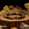 Evolvegem "Terra Cross" Tiger Eye Lava Stone Gemstone Bracelet