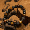 Evolvegem "Terra Cross" Tiger Eye Lava Stone Gemstone Bracelet