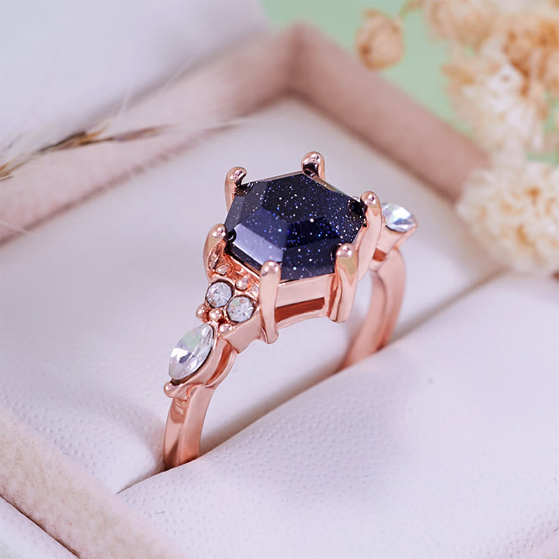 Evolvegem "Symmetra Stella" Blue Sandstone Harmony Ring