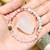 Evolvegem "Petale Veil" White Jade Pink Opal Rose Quartz Bracelet