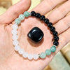 Evolvegem "TerraSync Core" Clear Crystal Amazonite Obsidian Bracelet