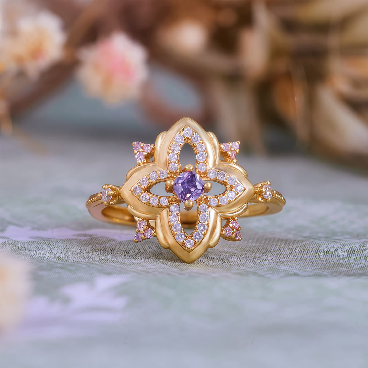 Evolvegem "Laventine Royale" Amethyst Serene Guidance Ring