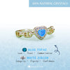 Evolvegem "Vespera's Heart" Blue Topaz Healing Ring