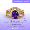 Evolvegem "Twilight Empress" Amethyst Protection 2Pcs Ring Set