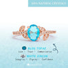 Evolvegem "Topziel Arbor" Oval Cut Blue Topaz Leaf Ring